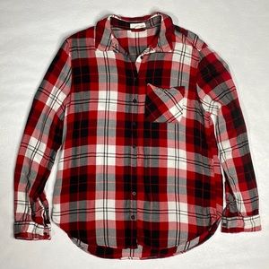 Garage Small Plaid Button Down Top